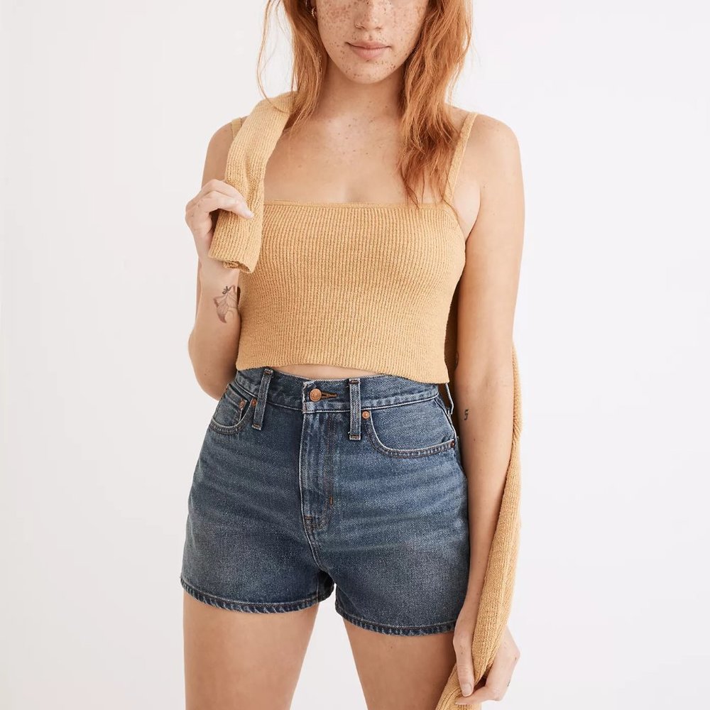 [NWT] Madewell Cropped Sweater Tank in Gold